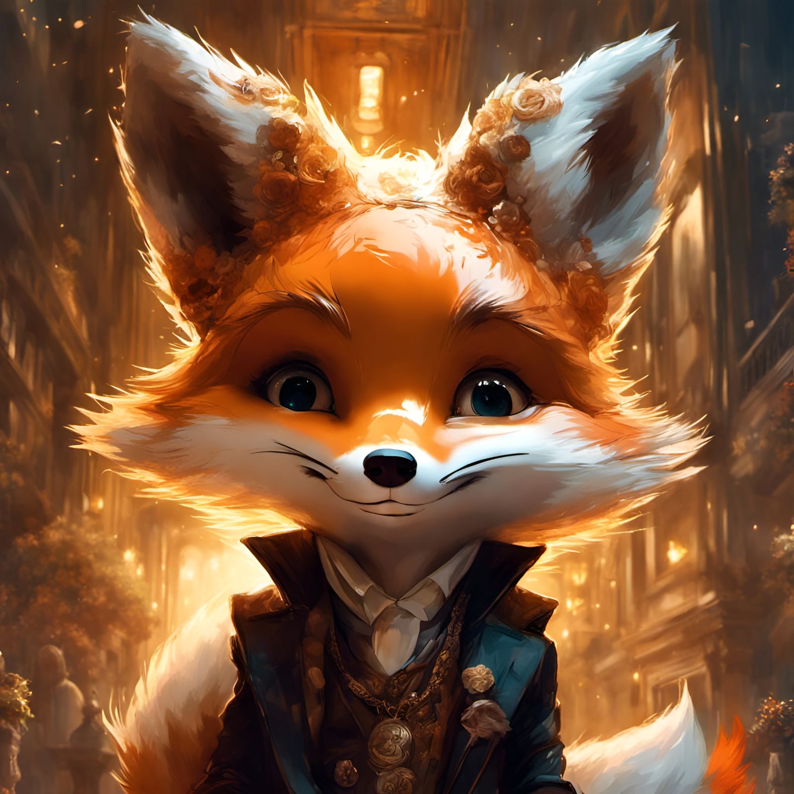 Chibi Fox Giving a Speech in Detailed 3D