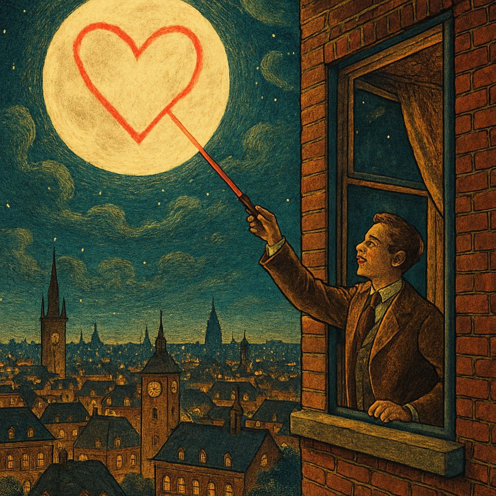 Golden Age Valentine Heart Laser Illustration