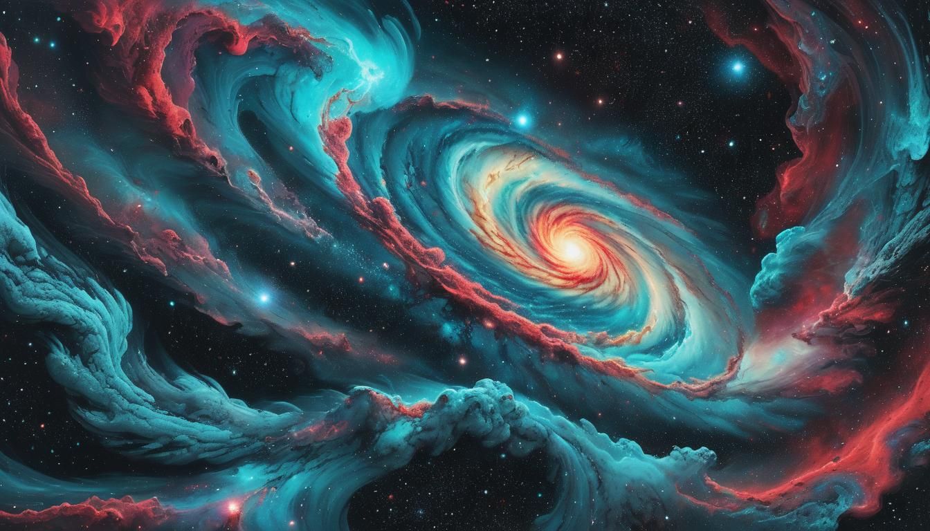 Cosmic Visions of Andromeda Galaxy in Charcoal Holography