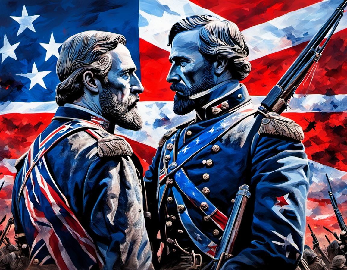 Gettysburg Civil War Scene in Hyperrealistic Double Exposure