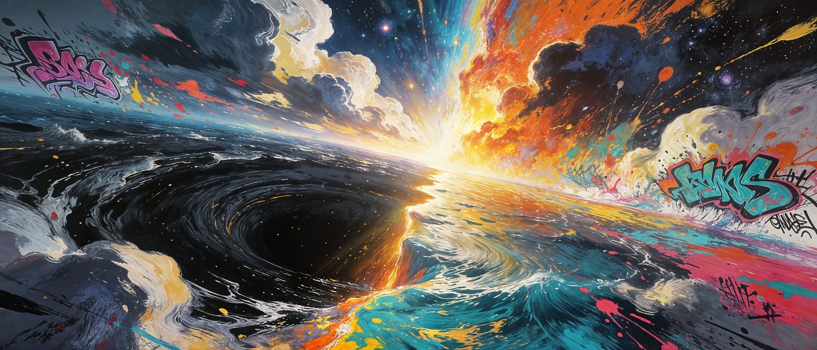 Cosmic Creation: Divine Light Piercing the Void