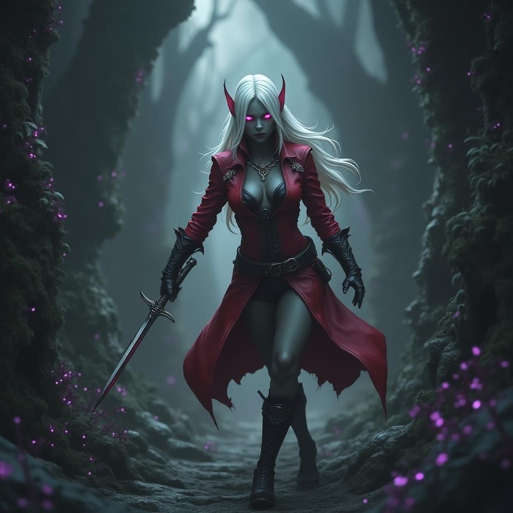 Drow Elf Lost in Ancient Evil City