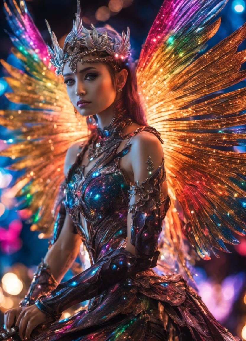 Glitter Warrior Fairy with Majestic Wings