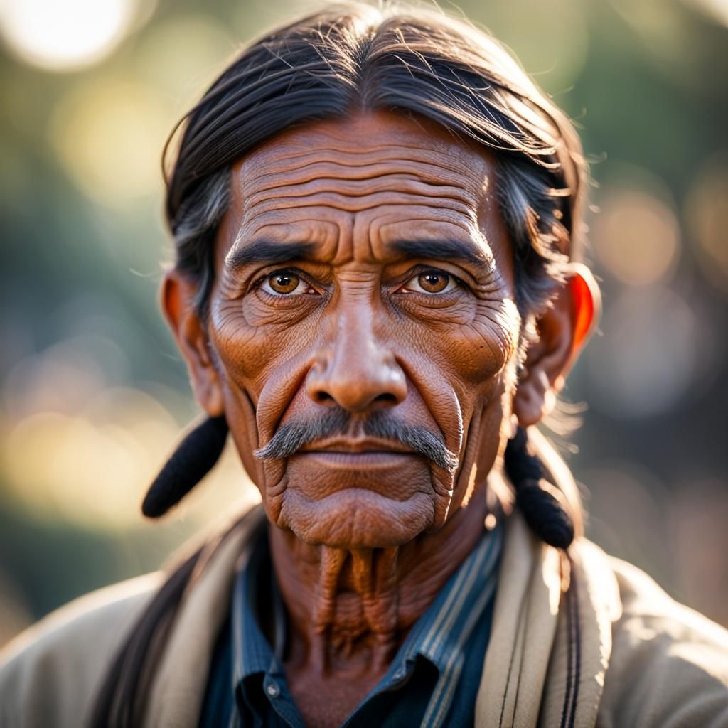 Native Indian Man Portrait in Natural Light
