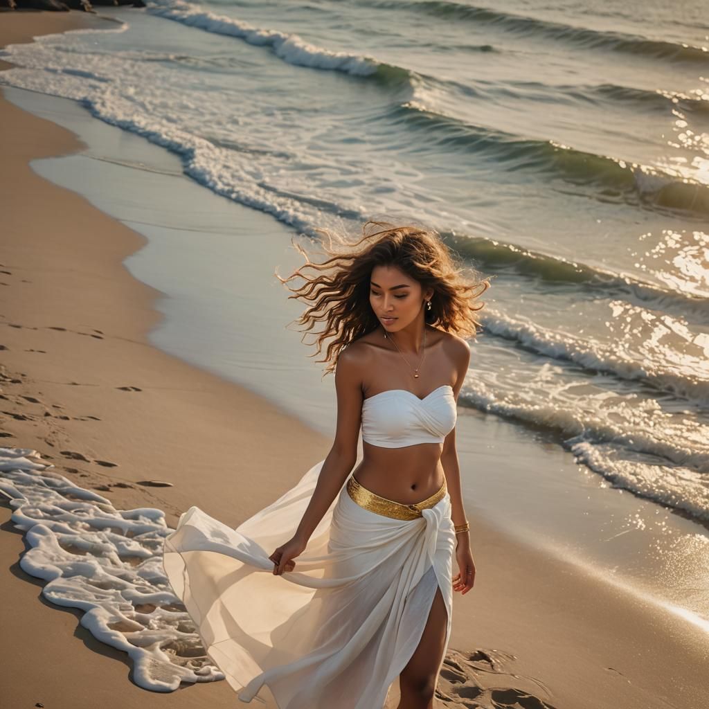 Goddess of the Shore in Golden Hour