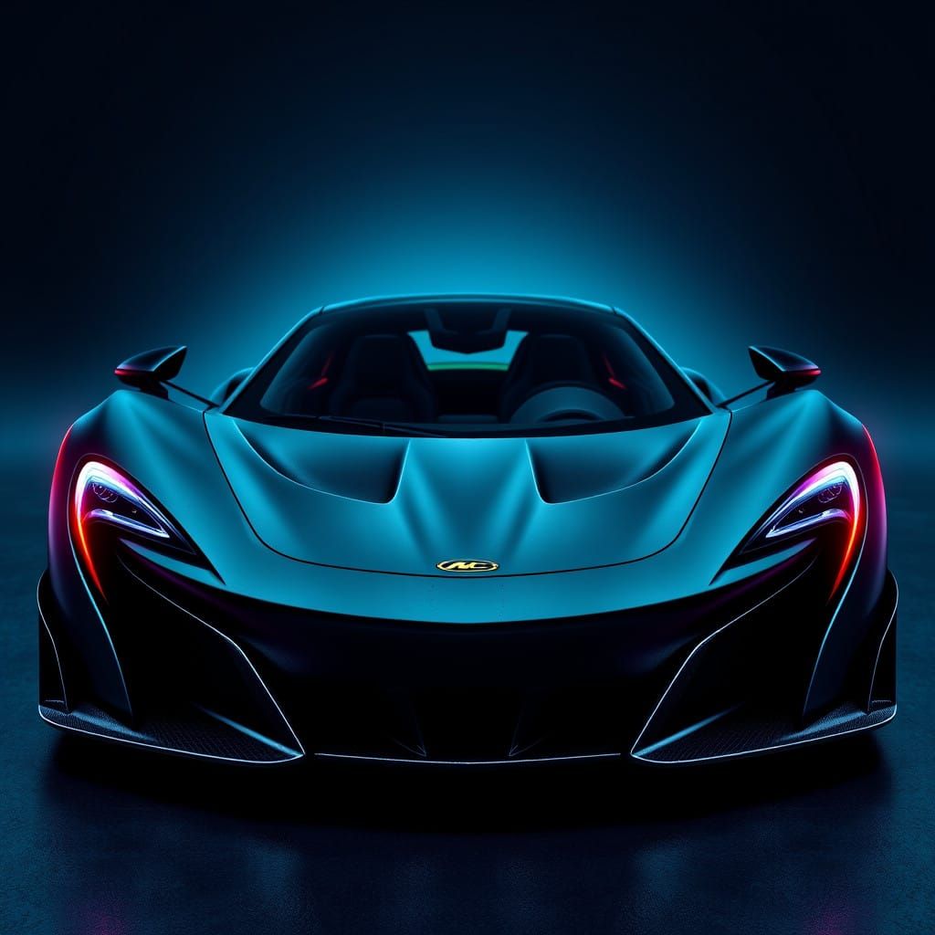 Menacing Futuristic McLaren with Neon Accents