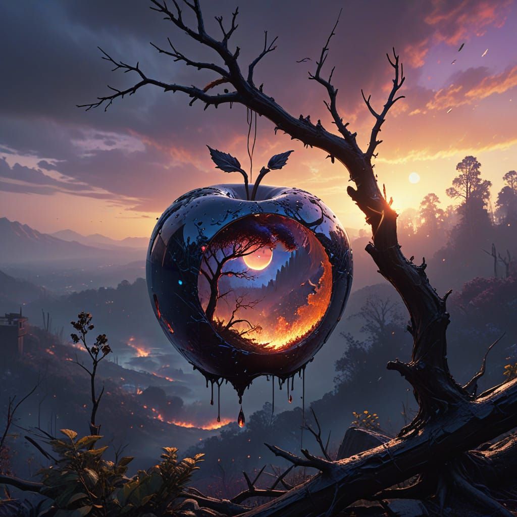 Surreal Dark Fantasy Concept Art of Burning Los Angeles