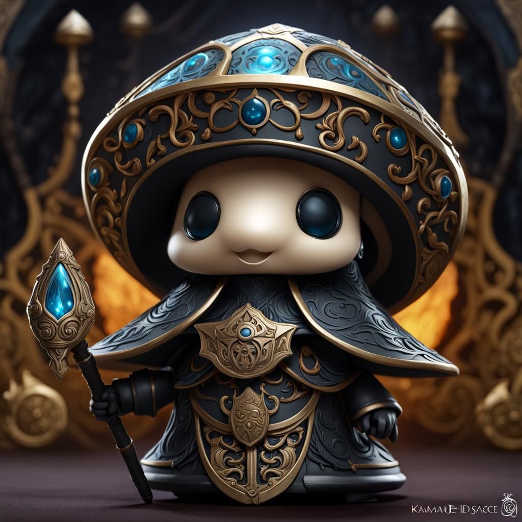 Chibi Mushroom Sorcerer in Nanospace Style