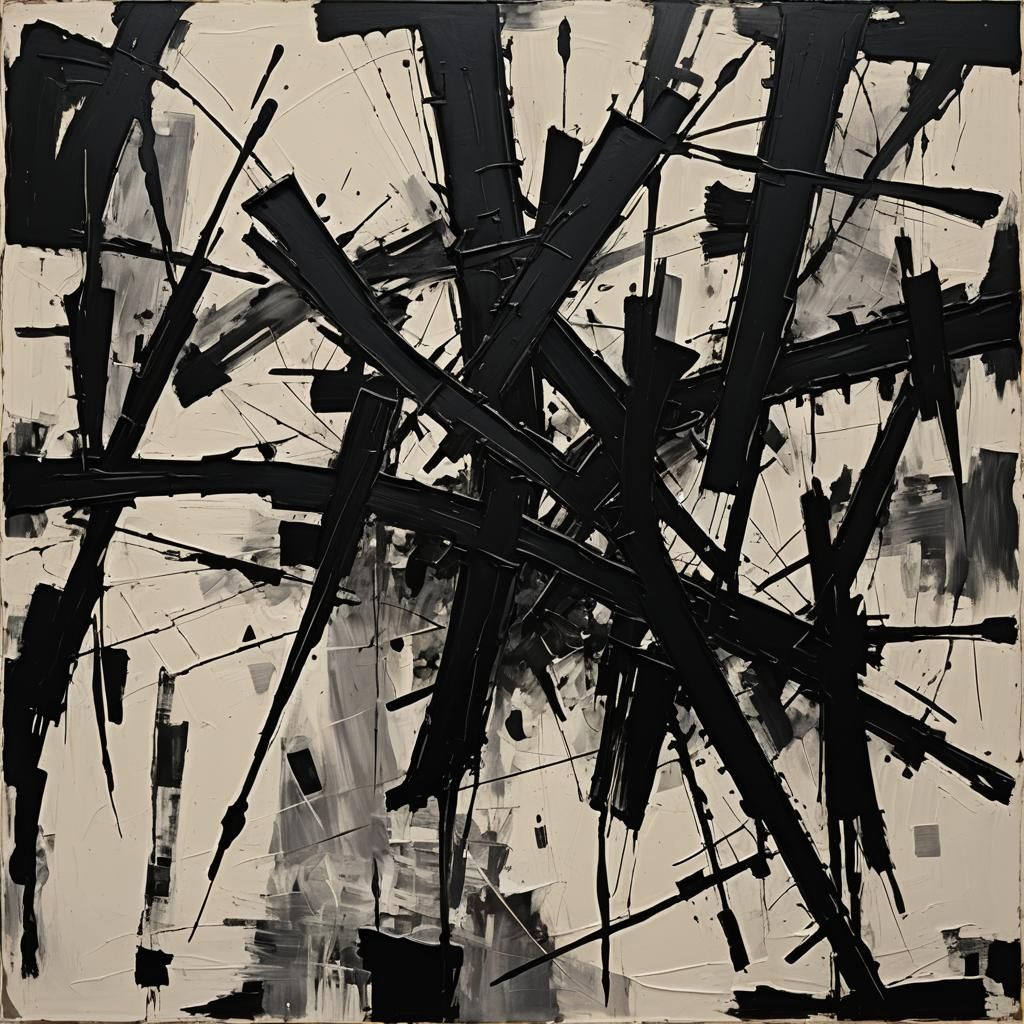 Abstract Expressionism: Black Lines in Black Space