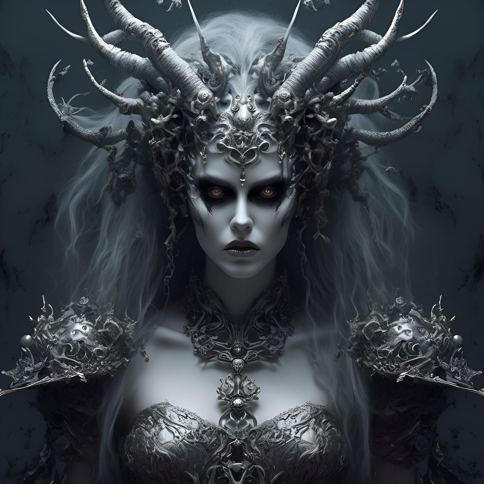 Surreal Horror Female Character with Sword