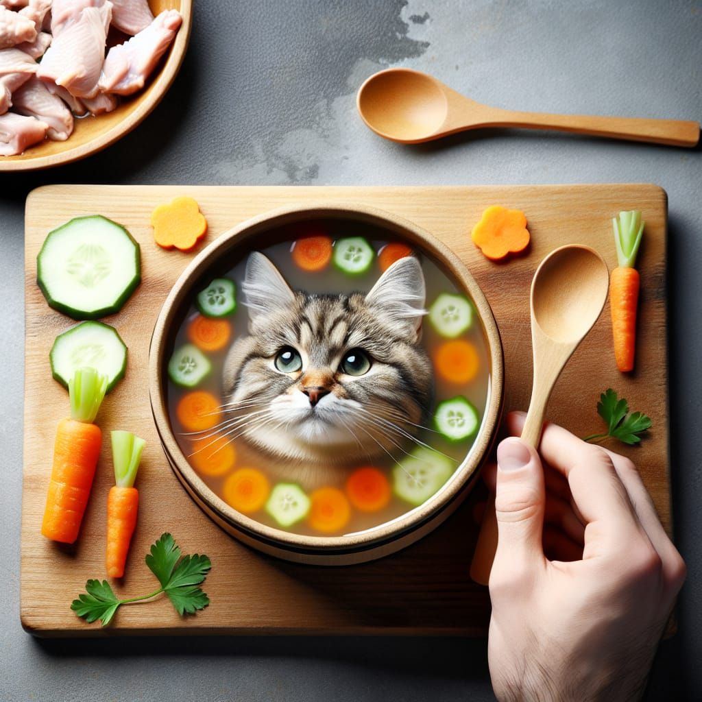 Nutritious Bird Broth for a Happy Cat