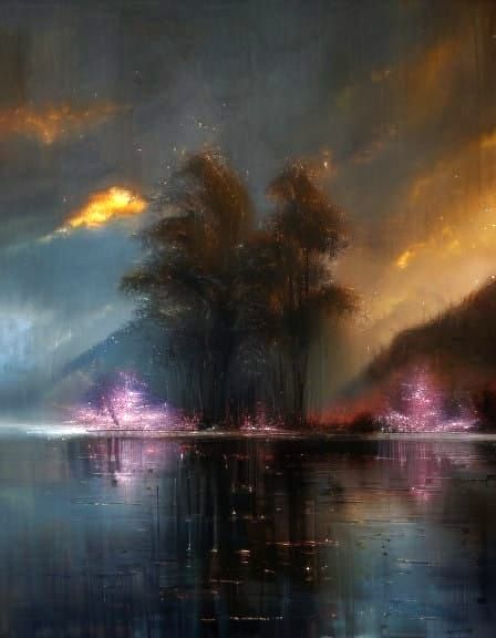 Serene Pink Dreamscapes in Vibrant Watercolor