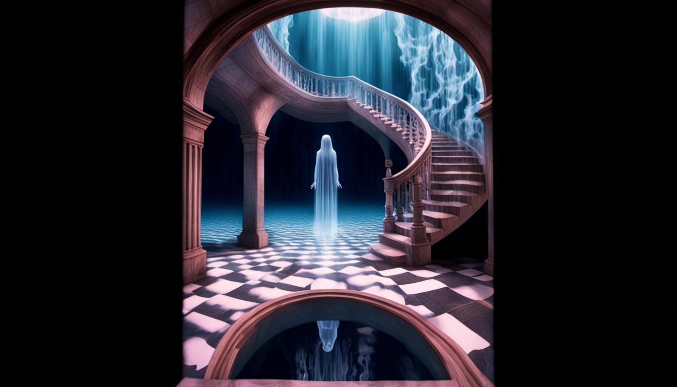 Ethereal Apparition in a Dark Fantasy Horrormedy Film