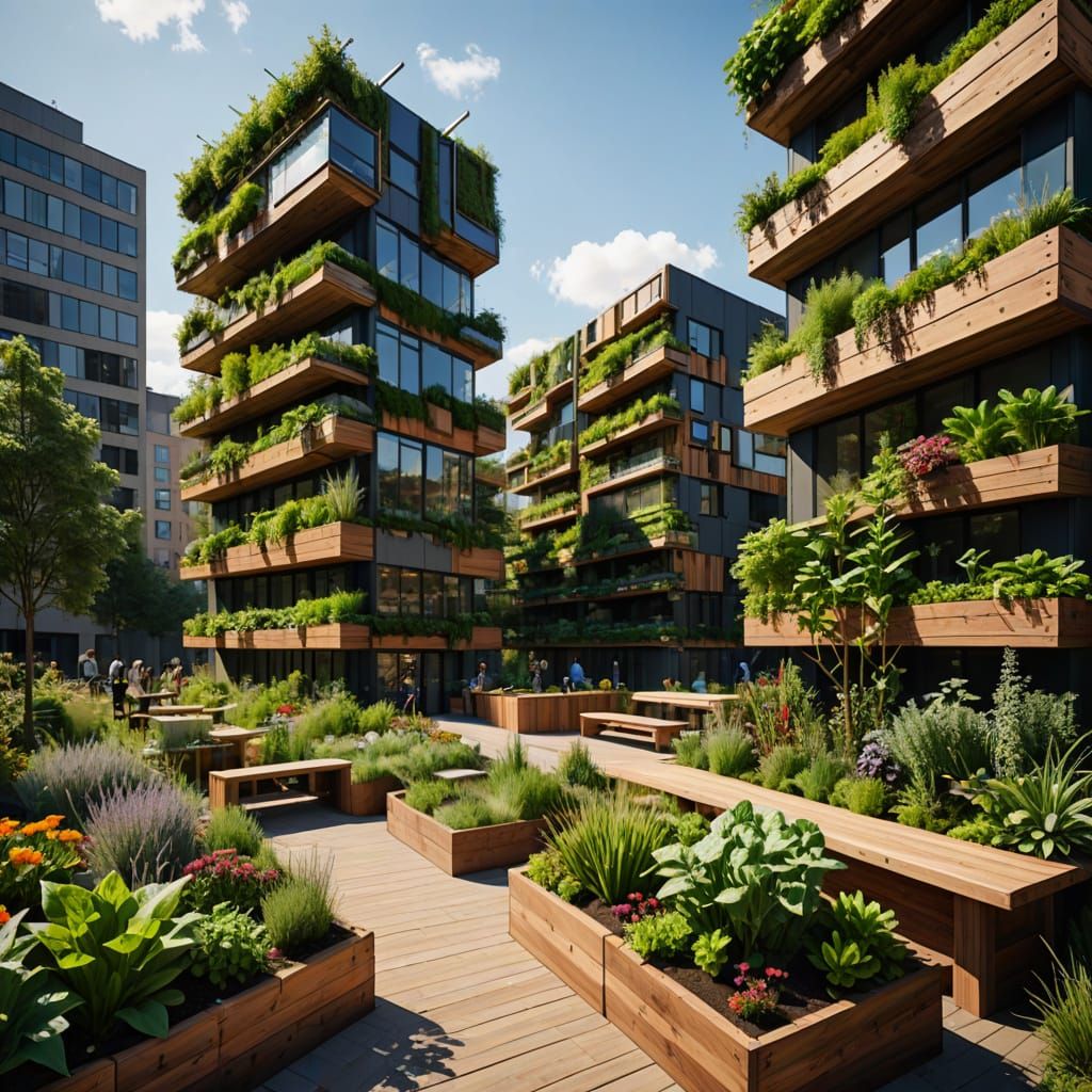 Sustainable Urban Oasis in Modern Eco-Friendly Style