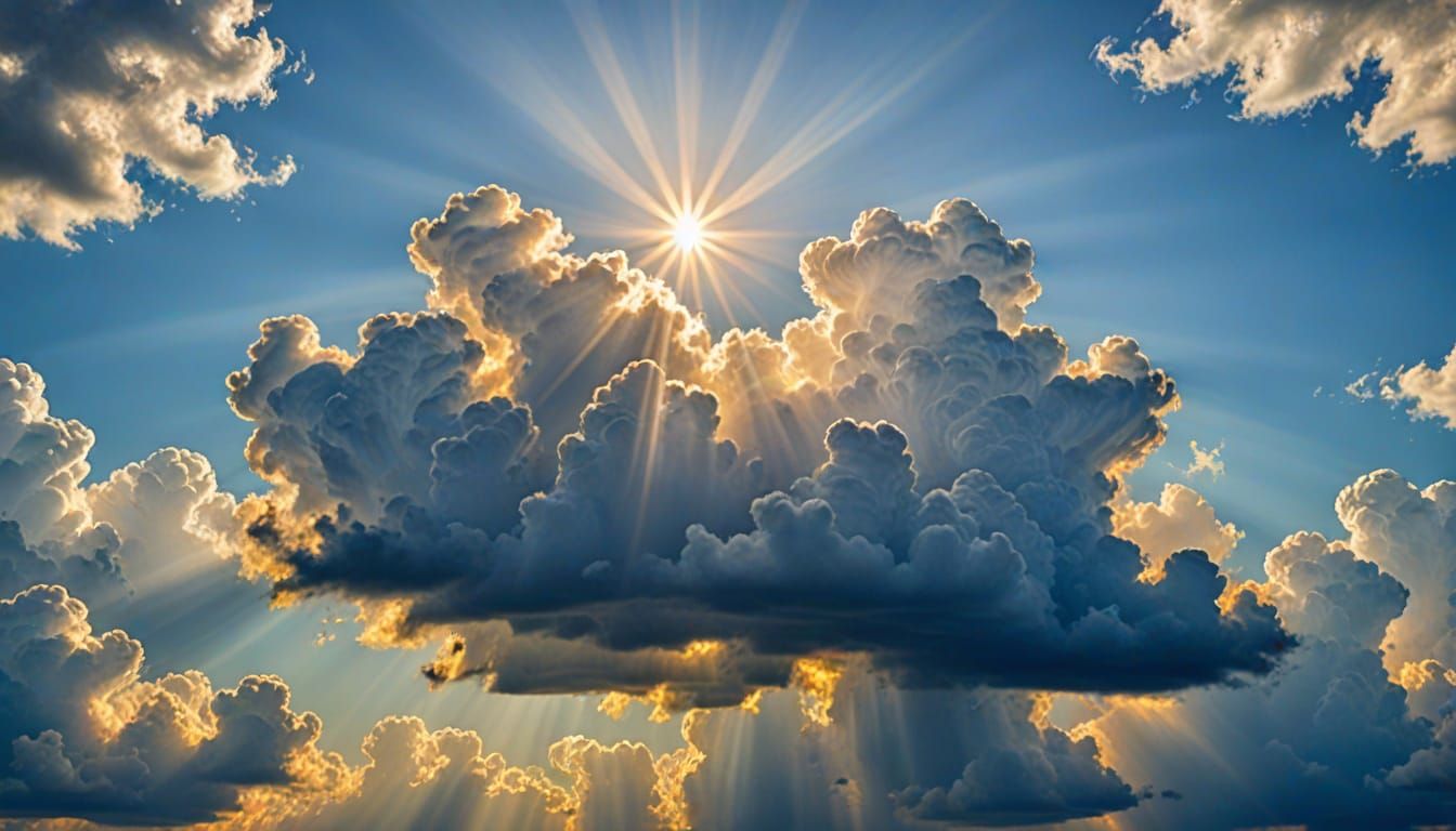 Heavenly Sunshine Beams in Soft Focus