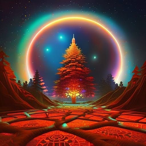 Bioluminescent Forest at Night: A Fantasy Landscape