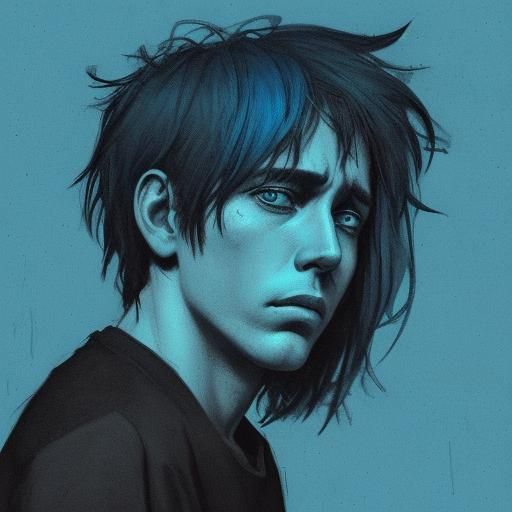 Melancholic Man: An Abstract Illustration of Depression