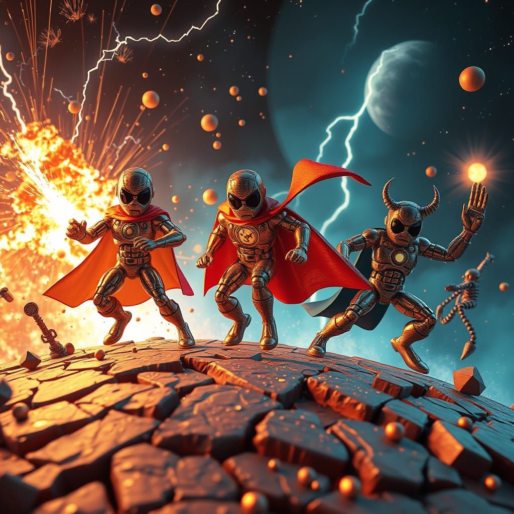 Bead Superheroes Battle on a Cracked Planet