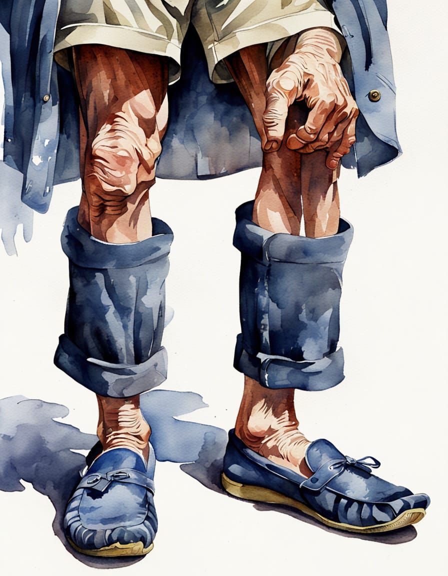 Watercolor Portrait of Gentleman in Leisure