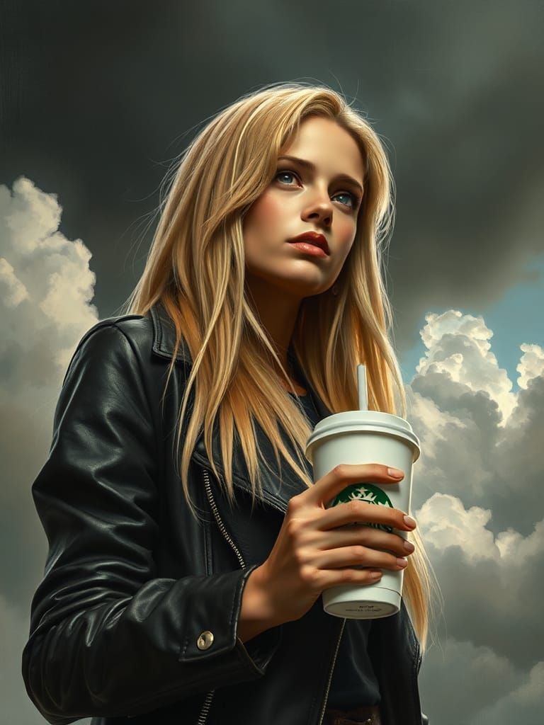 Buffy headed out on patrol to fight evil. With coffee in han...