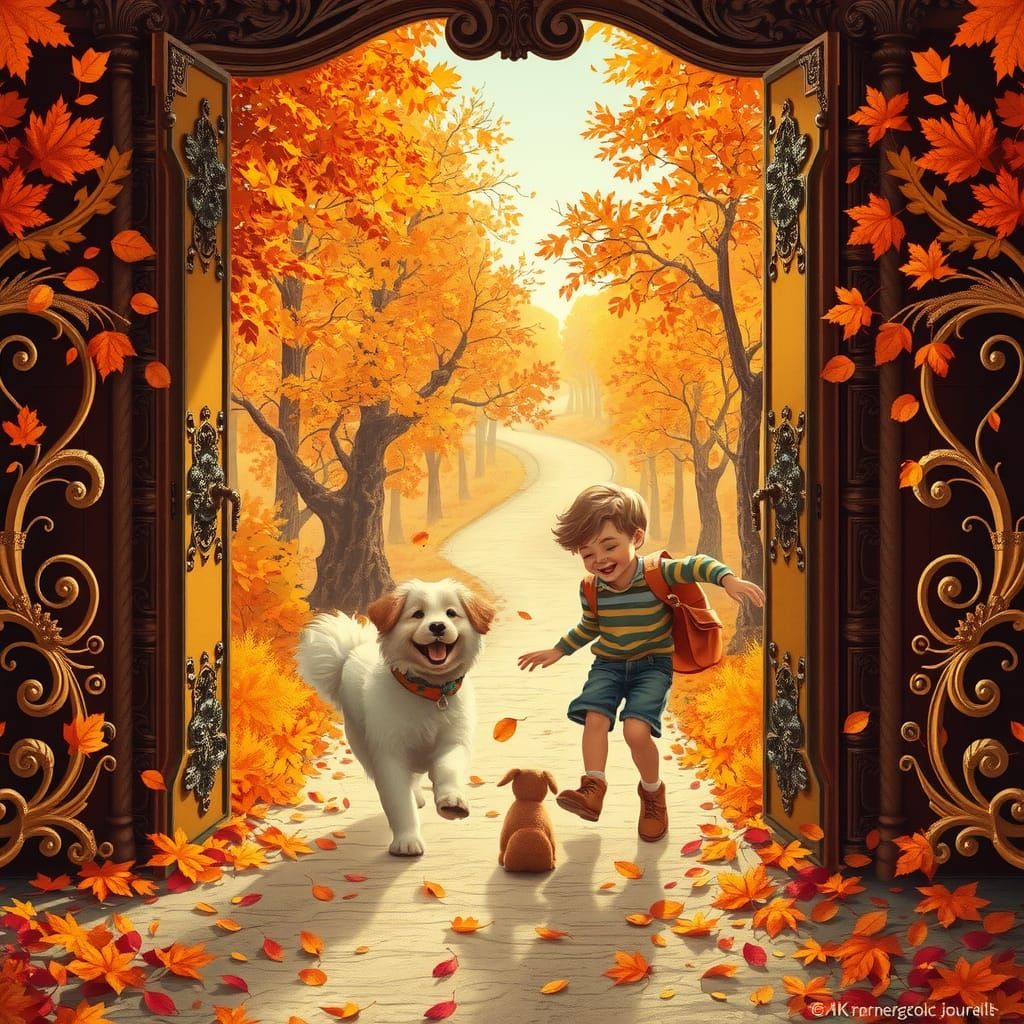 Autumn Scene Bursts from Baroque Wardrobe in Papercut Style