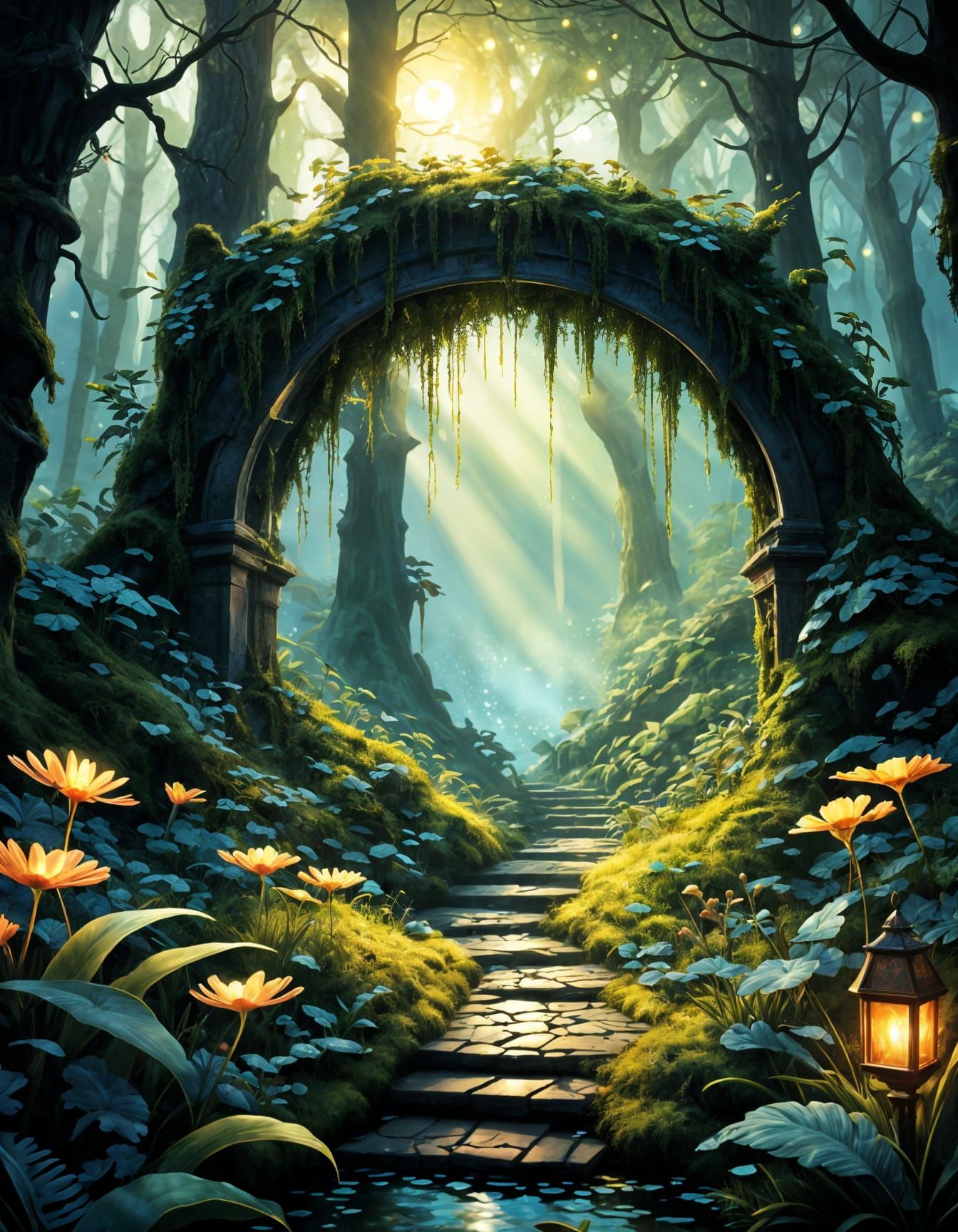 Whimsical Moonlit Forest Sanctuary