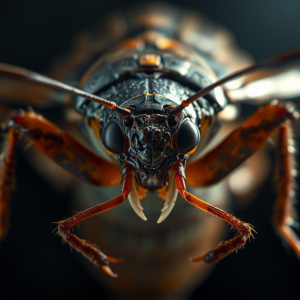 Hyper-Realistic Cockroach Close-Up in Cinematic Lighting
