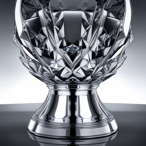 Crystal Trophy with Gems in Hyperrealistic Style