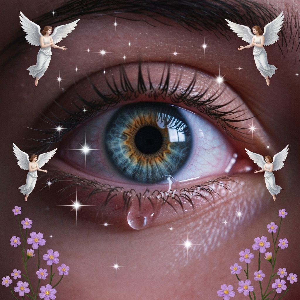 Eye Reflecting Life and Death in Dreamlike Style