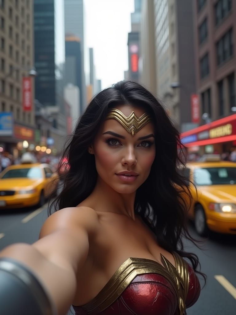 Wonder Woman in Epic New York City Street Selfie