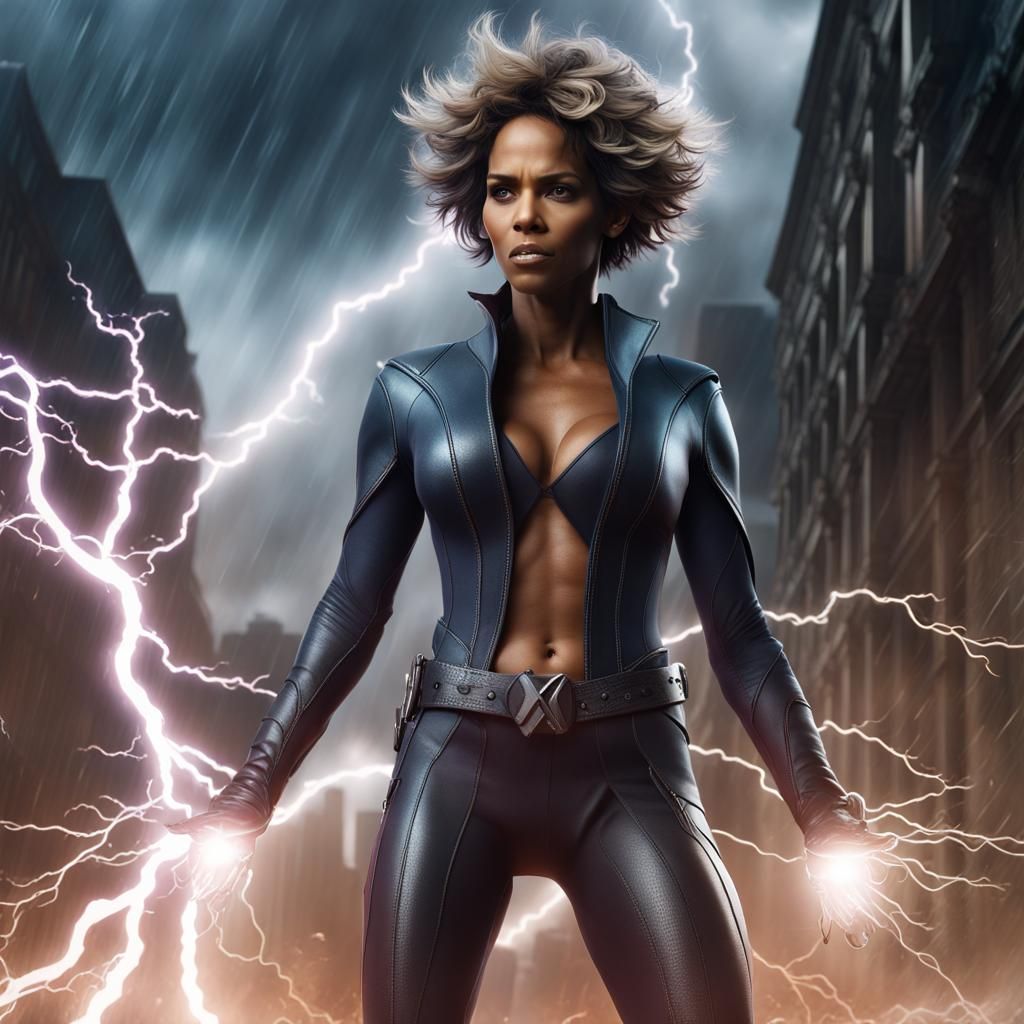 Storm from X-Men with Lightning, Digital Art