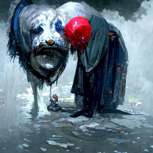 Gothic Horror: A Sad Clown Illustration
