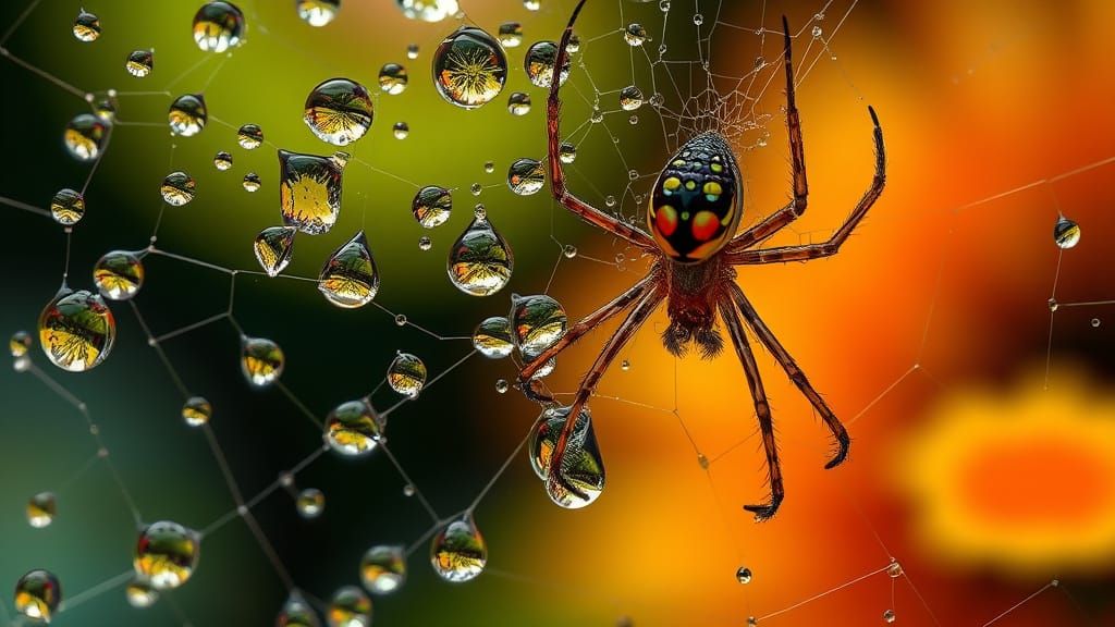 Dewdrop Utopia: Surreal Miniature World in Macro