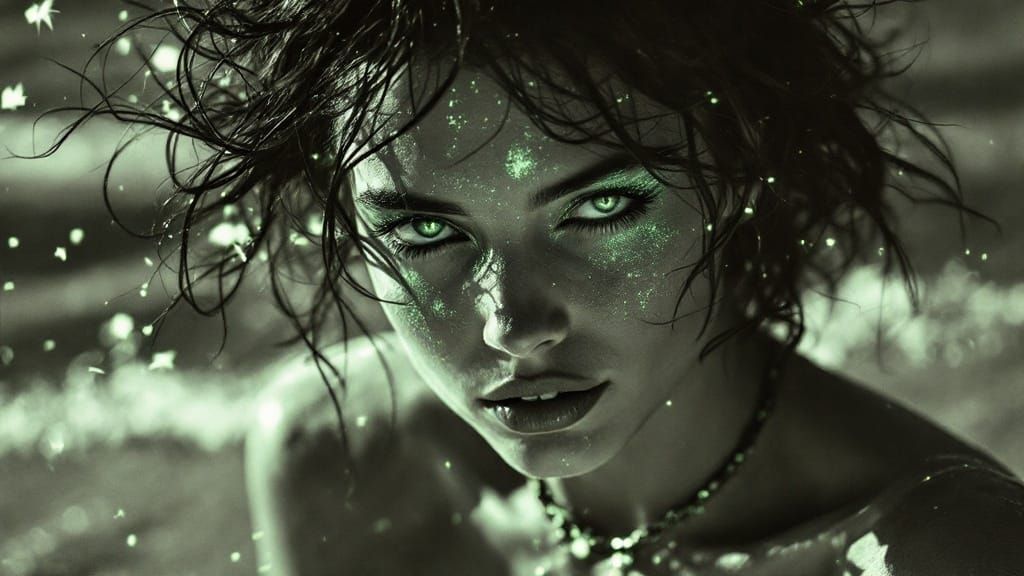 Moonlit Enchantress in Phosphorescent Heliography Style