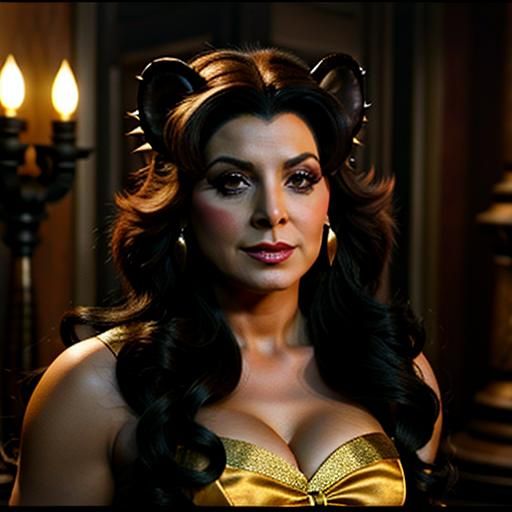 Deana Troi as Belle With Chimera Beast