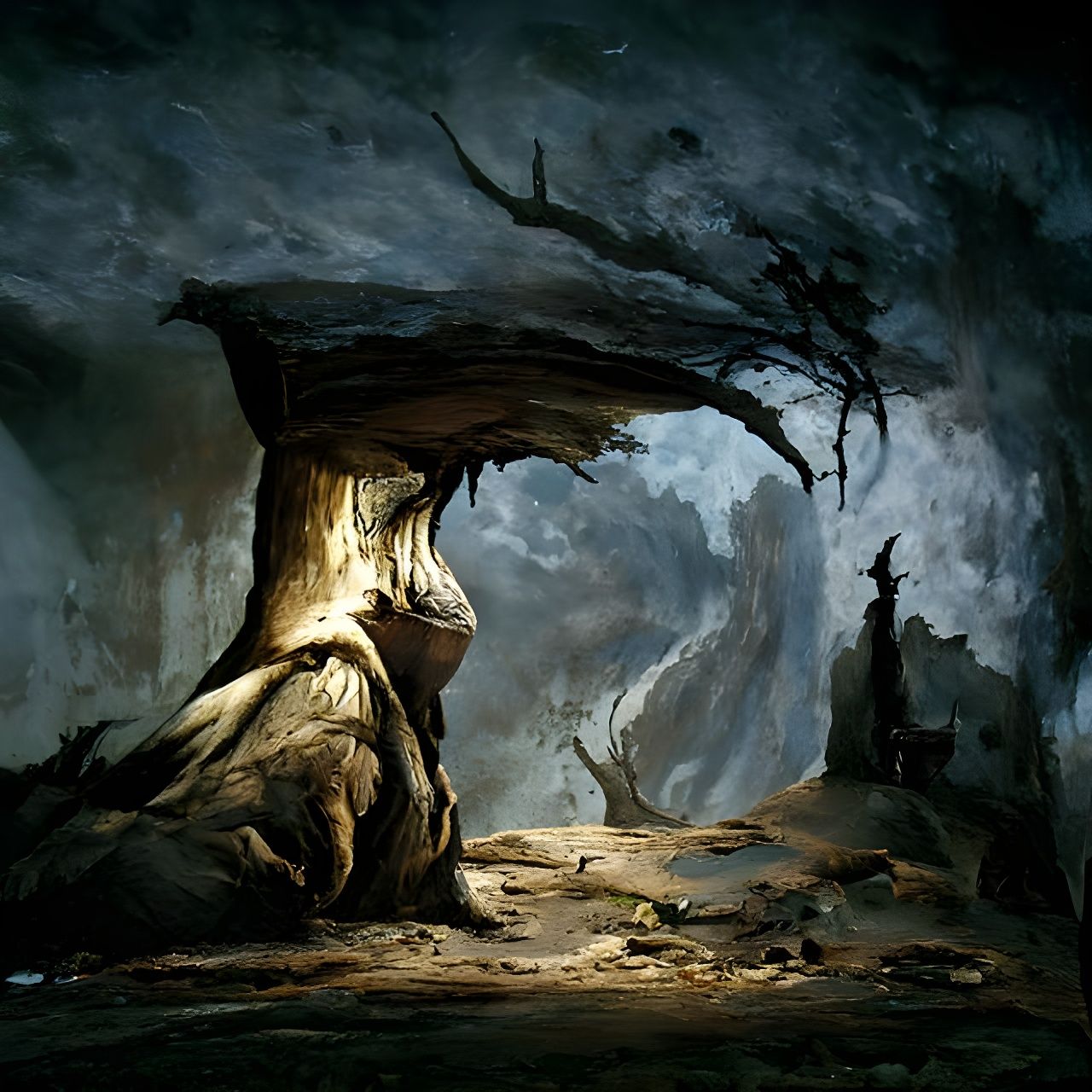 Magic Portal Opens in Hollow Tree Trunk