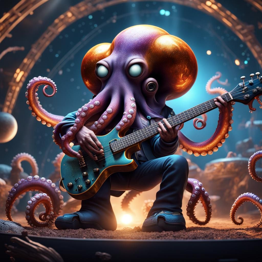 Octopus Rock Band Plays in the Universe