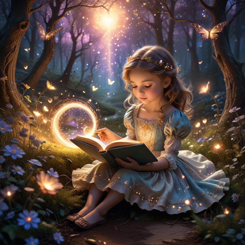 Girl Opens Magical Book Releasing Fantasy World