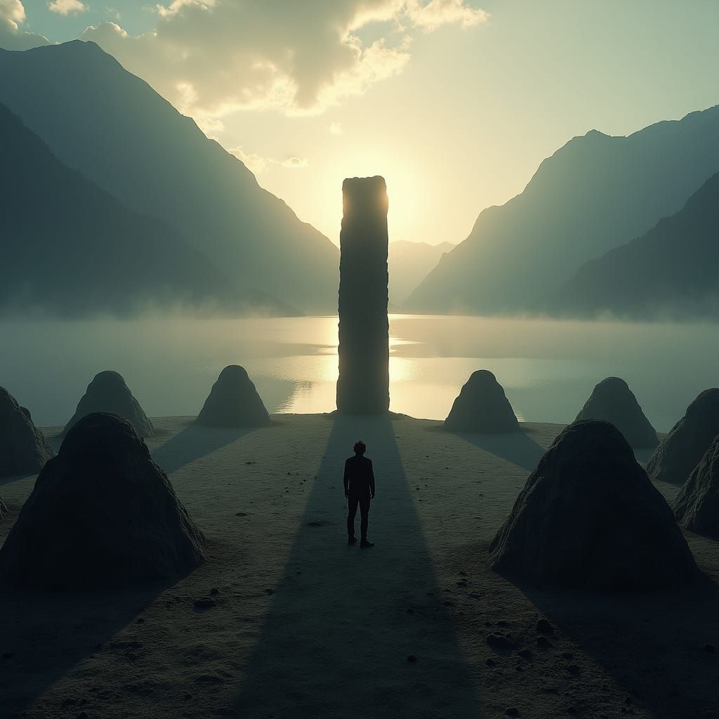 Mysterious Burial Mounds at Dusk: A Cinematic Vision