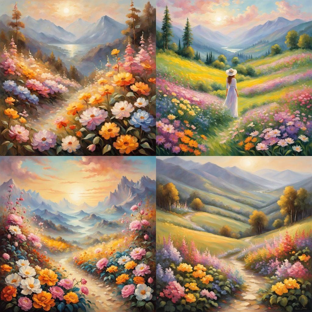 Mountain Meadow Blooms in Vibrant Colors