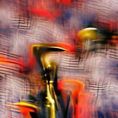 Abstract Saxophone Design in Vibrant Colors
