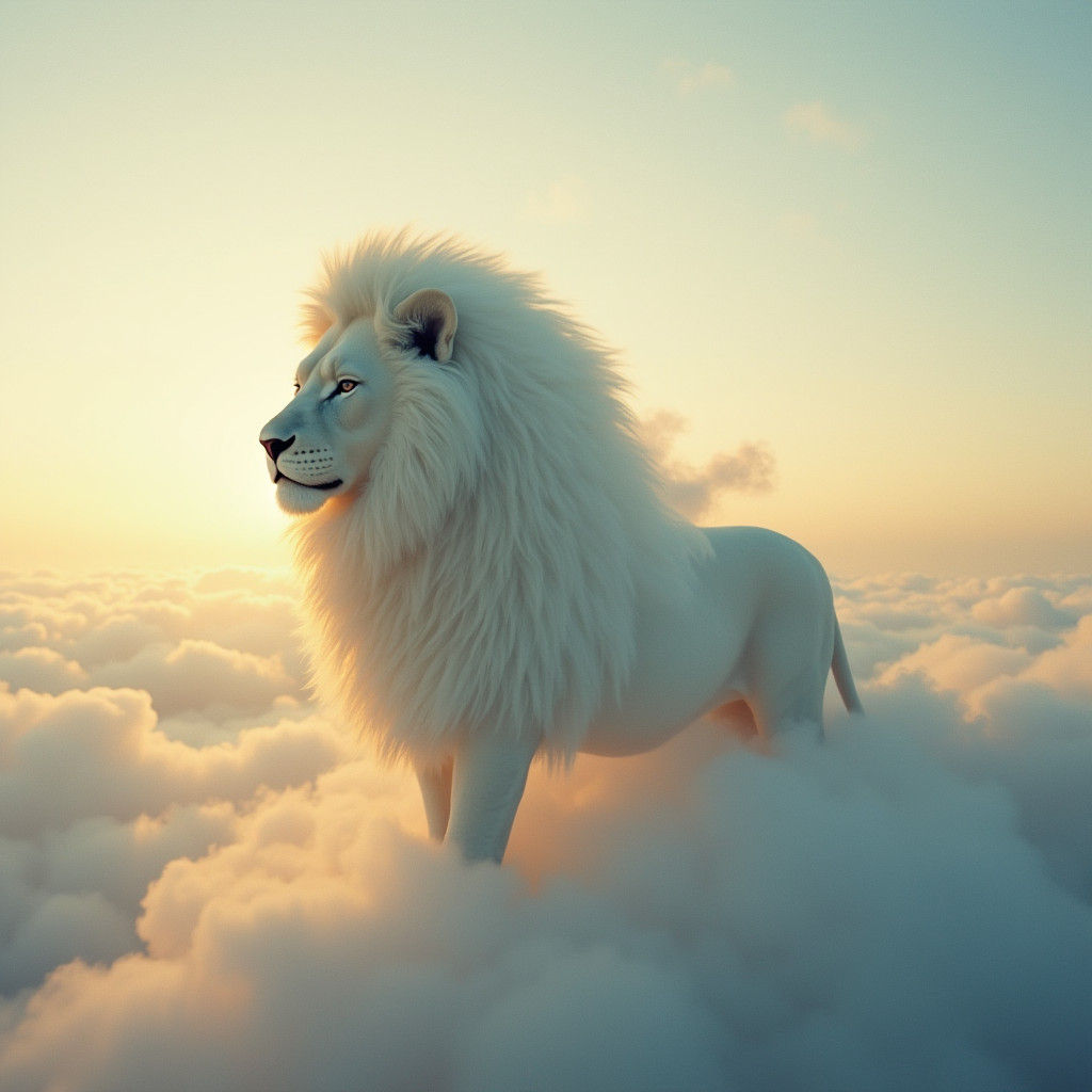 Cloud Lion on a Cloud Field