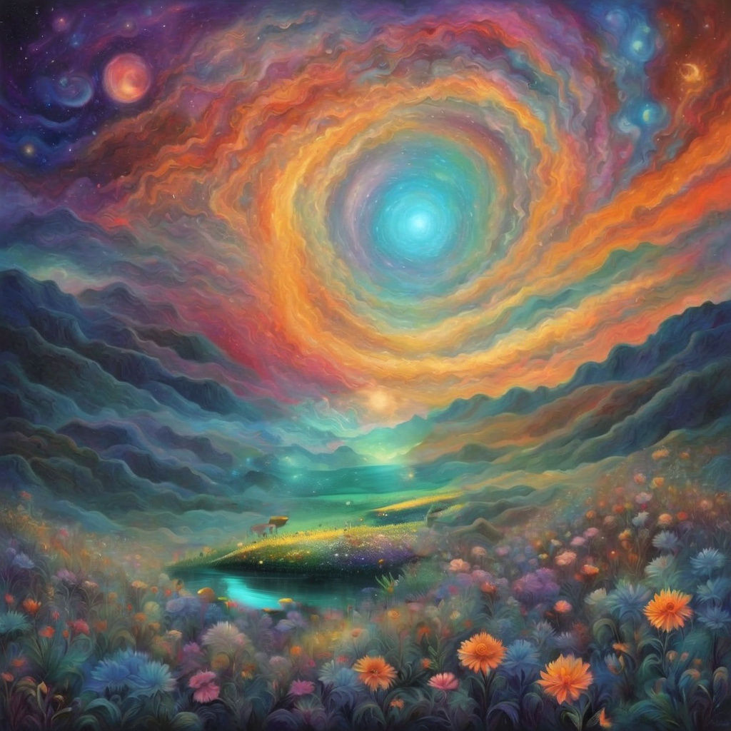 Cosmic Astral Landscape in Vibrant Hues