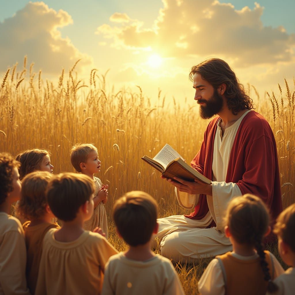 Jesus Teaches Children with Living Story