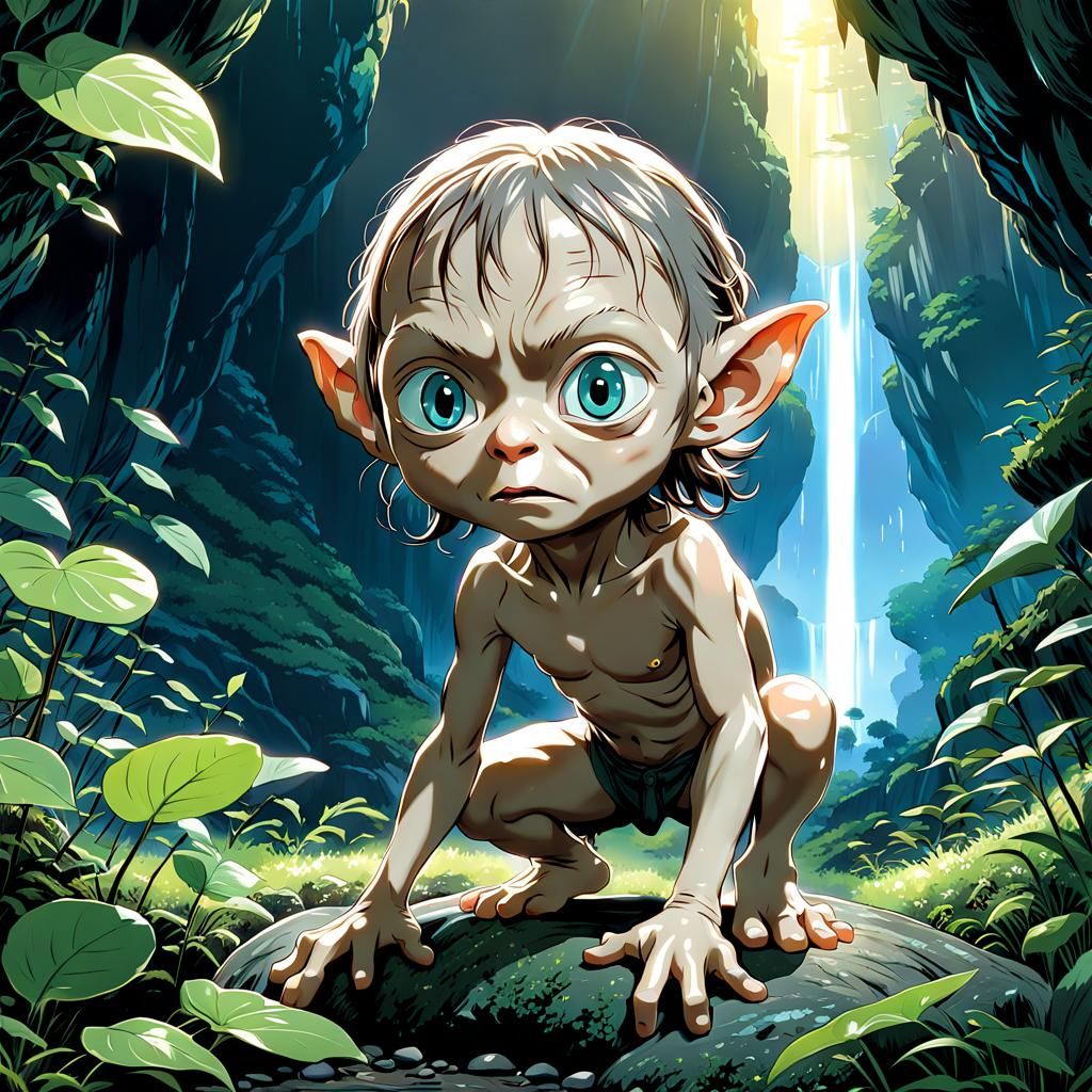 Chibi Gollum Anime Illustration