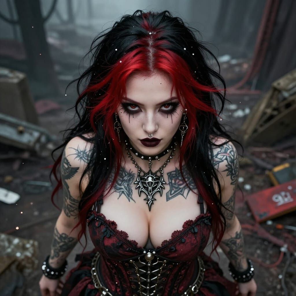 Gothic Woman in Post-Apocalyptic World, Concept Art