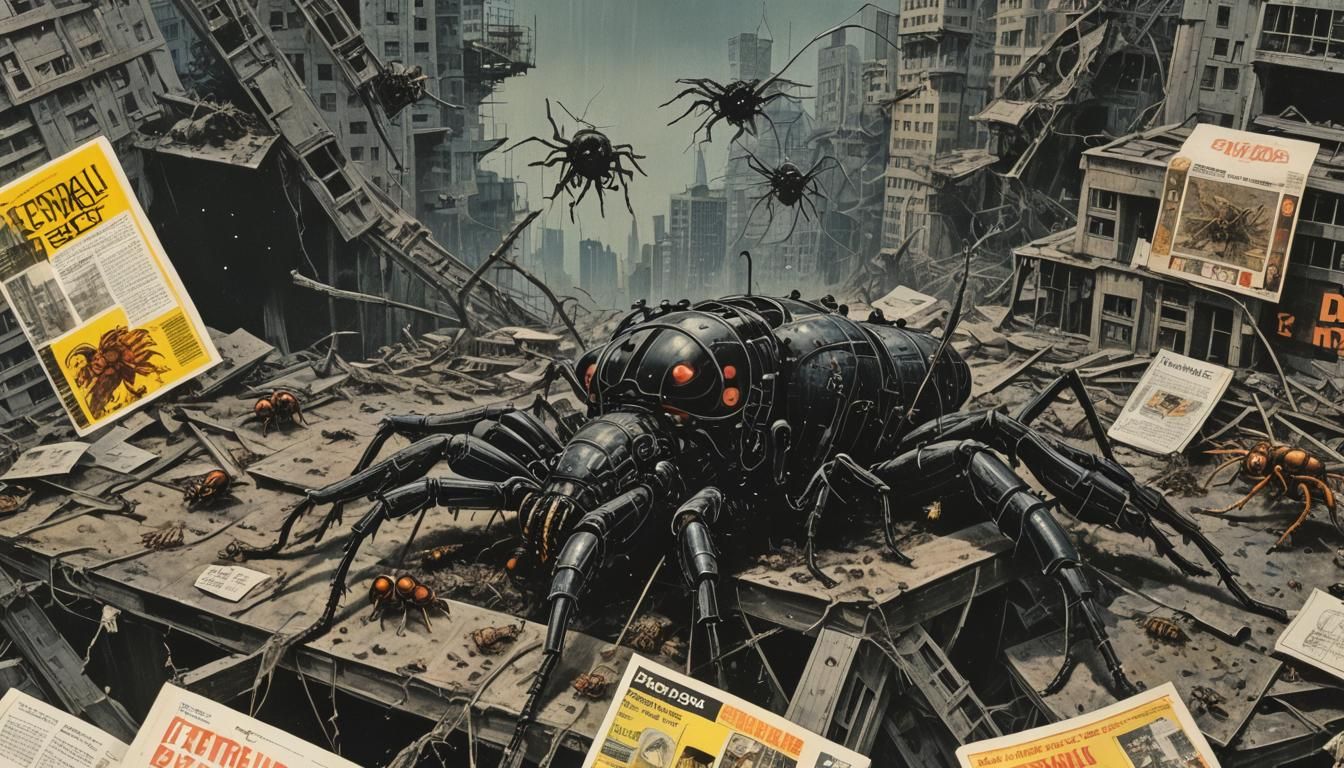 Surreal Chernobyl Landscape in Polish Comic Style