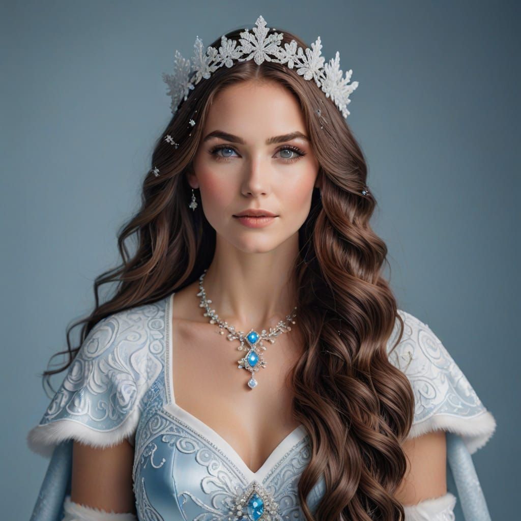 Snow Queen in a Frosty, Ethereal Glow
