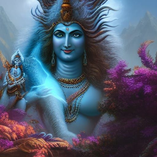 Detailed Matte Painting of Shiva in Unreal Engine
