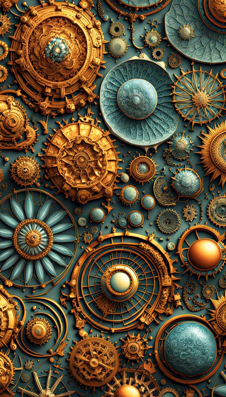 Detailed Diatom Charts with 3D Effects